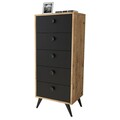 Comoda, Locelso, VL70-232, 49 x 118.4 x 40 cm, pal melaminat, stejar/negru
