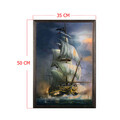Tablou decorativ, Sailboat, Lemn, Lemn, Multicolor