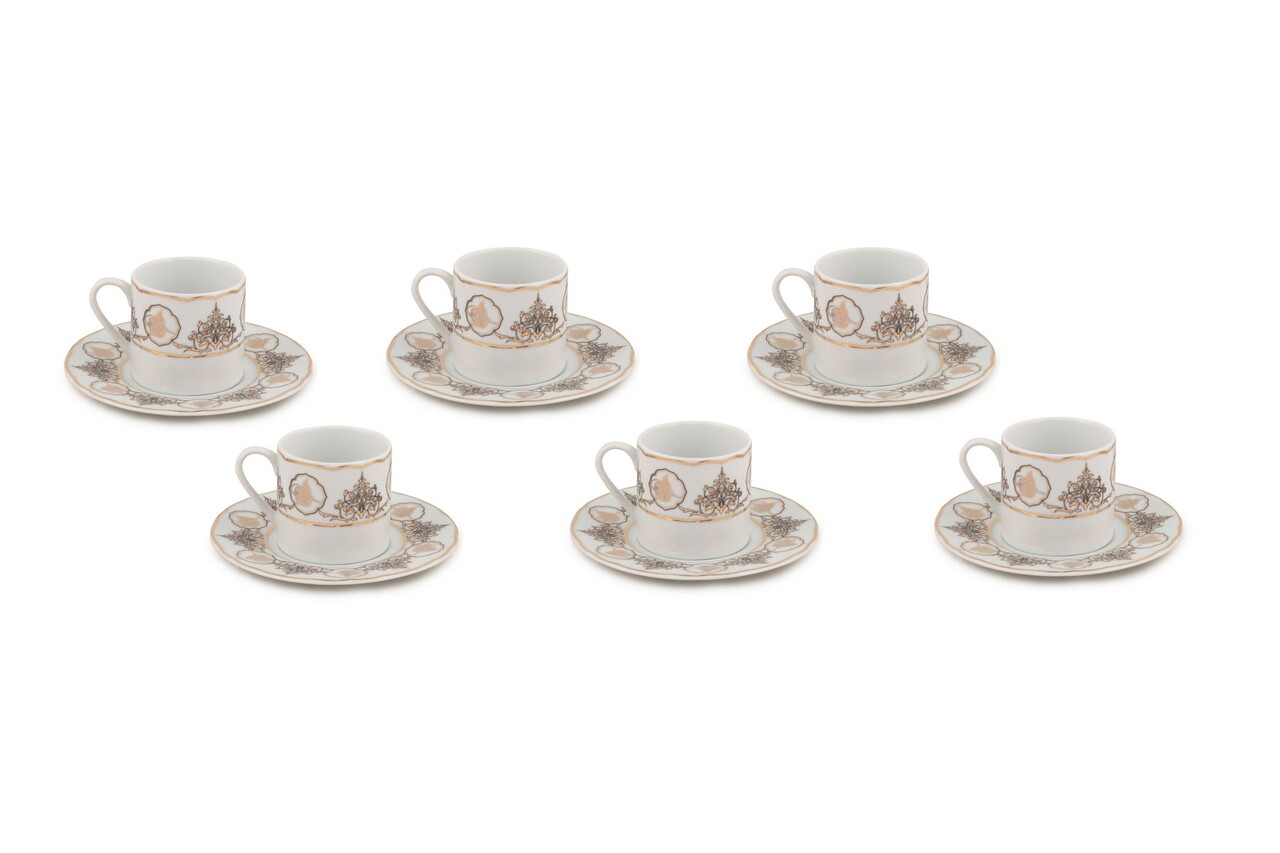 Set de cafea Kutahya Porselen, RU12KT4307736, 12 piese, portelan - 1 | YEO