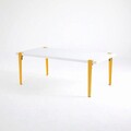 Masuta de cafea, Logg, Fonissa, 120x45x60 cm, Alb / Galben