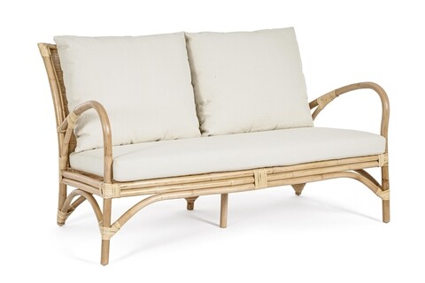 Canapea cu 2 locuri pentru gradina Alicante, Bizzotto, 129 x 82 x 73 cm, ratan/policoton/in, natural 129