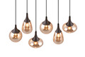 Lustra Lumina, TRIO, 85x20x150 cm, 40W, 6x E14, metal, negru mat