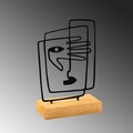 Decoratiune, Hide, 27x8x17 cm, Metal, Lemn/Negru