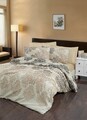 Lenjerie de pat pentru o persoana (EU) (IT), Maderia - Beige, Victoria, Bumbac Satinat