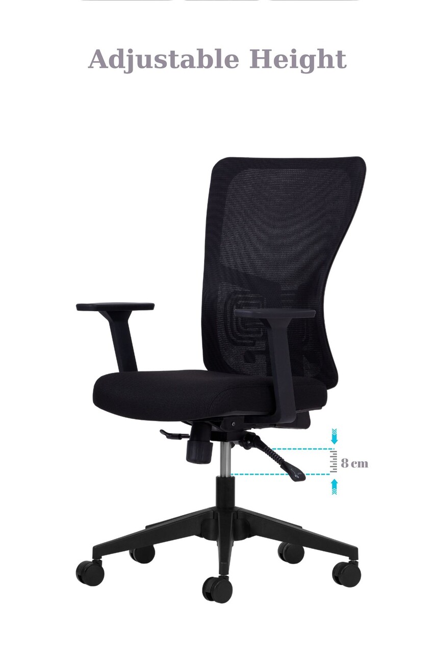 Set scaune de birou (2 piese), Hanah Home, Lumbar 108, Plastic, Negru - view 7