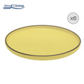 Set 6 farfurii intinse Medeea, Art of Dining by Heinner, 27 cm, ceramica, galben/negru