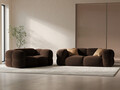 Canapea 2 locuri, Loretto, Cosmopolitan Design, 180x100x68 cm, catifea, ciocolata