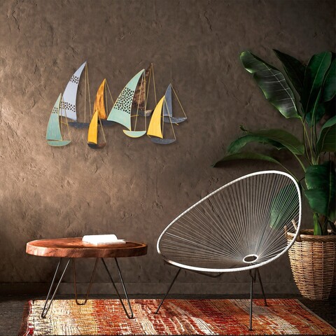 Decoratiune de perete, yavuz, metal, dimensiune: 111 x 70 x 8 cm, multicolor