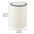 Cos de gunoi, Wenko, Inca, 18.5 x 18.5 x 25.5 cm, 5 L, plastic, crem/negru