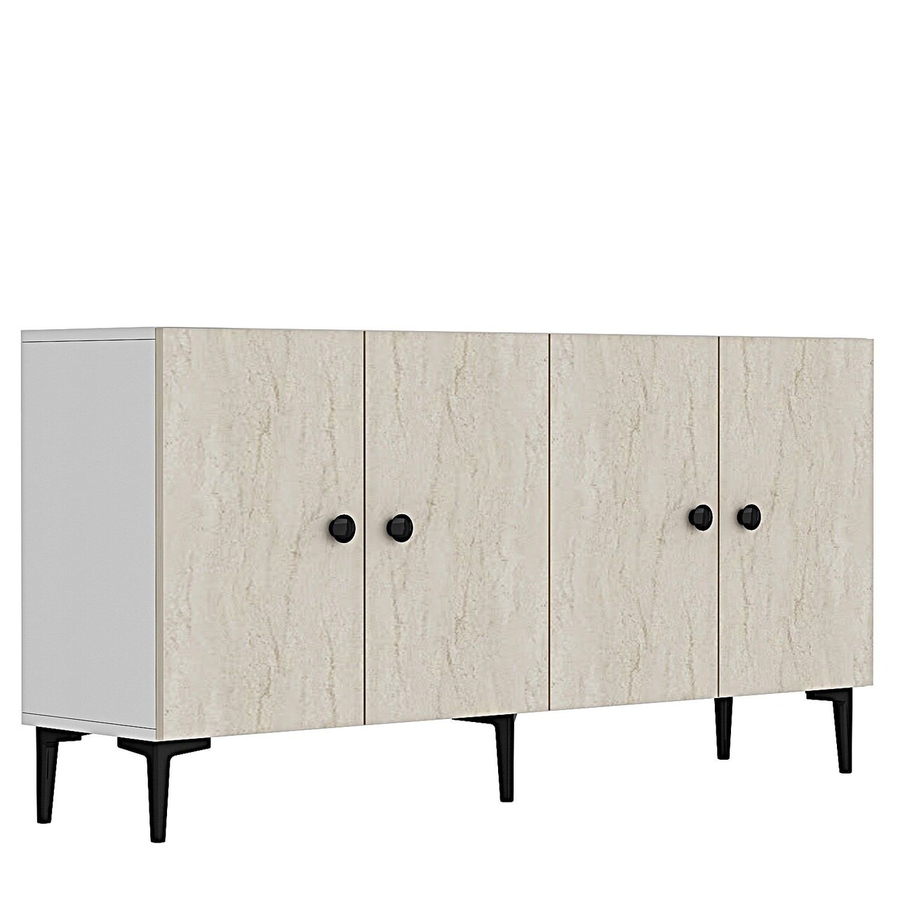 Consola, Hanah Home, Pella 150, 150x75x32 cm, Alb / Travertin - view 4
