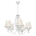 Lustra, Eurostil Light, Secret, 78 x 64 cm, 5 x 40 W, E14, 220 V, metal/textil, alb