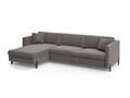Coltar extensibil stanga 5 locuri, Gloria, Micadoni Home, 286x170x88 cm, catifea, gri