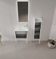 Set Dulap de Baie cu Chiuvetă și Oglindă (2 Piese), Hanah Home, Ferla 60, Cașmir mat