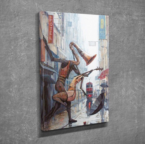 Tablou decorativ, dc334, canvas, lemn, multicolor