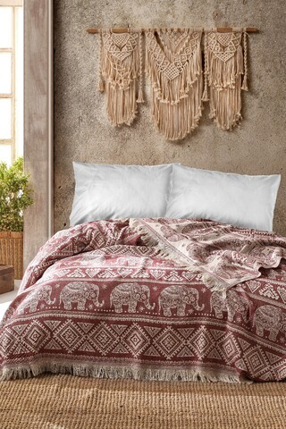 Cuvertura Double Pique, 220×240 cm, 100% bumbac, Fil, Viaden, rosu claret mezoni.ro