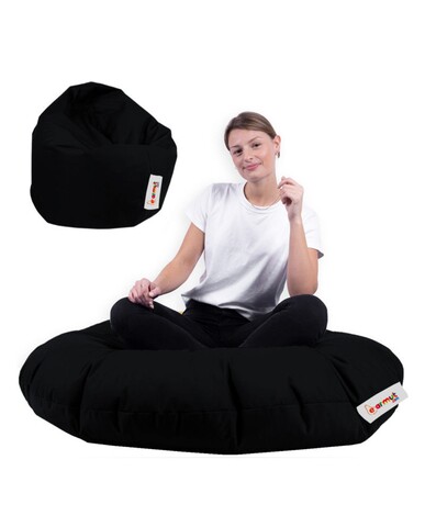Fotoliu puf, Bean Bag, Ferndale, 100 cm, poliester impermeabil, negru 100 imagine model 2022