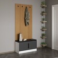 Cuier de perete, Minerva, Noah, 90x210x35 cm, PAL, Antracit