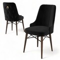 Set de scaune, Charlotte, Pare, Metal, Negru/Maro