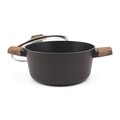 Oala cu capac Luigi Ferrero, Brugge FR-2412WH, Ø 24 cm/4.3 L, aluminiu forjat/invelis marmura