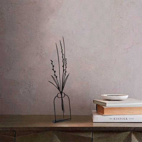 Decoratiune, flowerpot, 19x44 cm, metal, negru