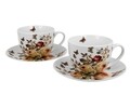 Set 2 cesti cu farfurioara, DUO, Zahra, 280 ml, portelan, multicolor