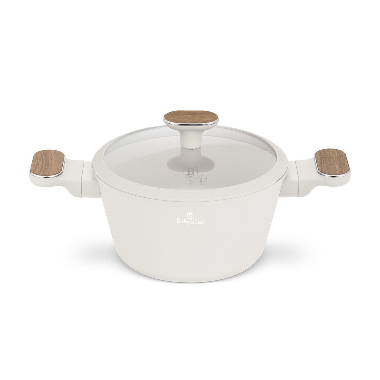 Oala cu capac Berlinger Haus, Sahara Nordic, 20 cm, 2.6 L, aluminiu forjat, crem mat/natur - imagine 3