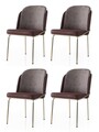 Set scaune 4 piese, Nmobb, Dore, Auriu / Maro