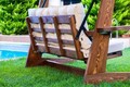 Balansoar de gradina 3 locuri, Swingo, Viva 2200, 220x100x175 cm, Cadru: 100% MID, Bej