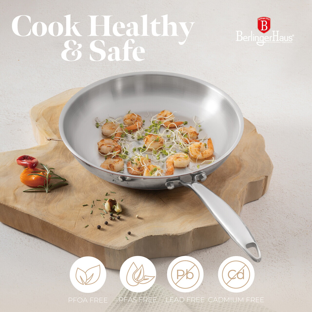 Tigaie Berlinger Haus, Copper Touch, 28 cm, inox, argintiu - imagine 10