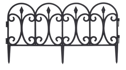Set mini gard Fence, 4 piese, 60x30 cm, polipropilena, negru