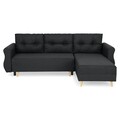 Coltar extensibil cu lada si sezlong interschimbabil, Lecce, L.230 l.76/140 H.90, stofa, gri inchis