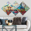 Set 4 tablouri decorative, 4MDF188401850, MDF, Imprimat UV, Multicolor