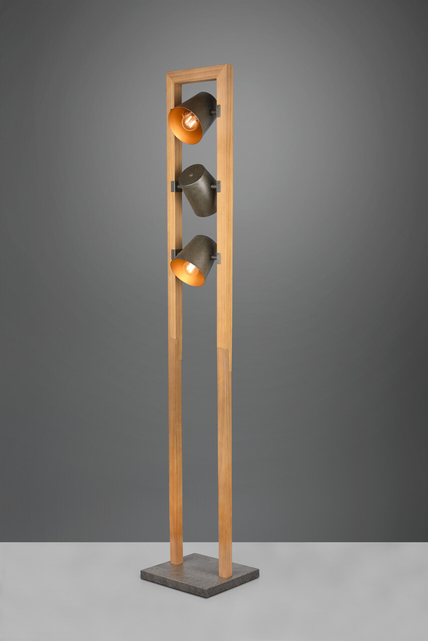 Lampadar Bell, TRIO, 25x25x150 cm, 25W, 3x E14, metal, gri/natur - 1 | YEO