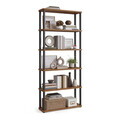 Biblioteca cu 6 niveluri, Vasagle, 60x23.8x173.4 cm, PAL/otel, maro rustic