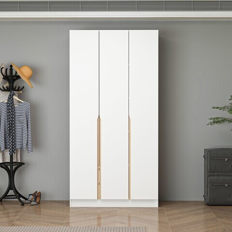 Dulap pentru haine, Hanah Home, Alin, 105x210x52 cm, Alb / Stejar