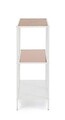 Consola Haldor, Bizzotto, 82x33x85 cm, otel/MDF furniruit/sticla temperata, alb