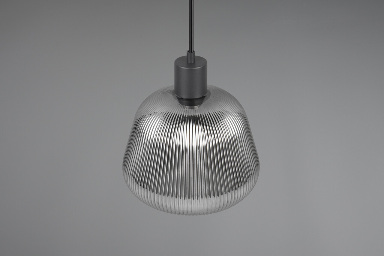 Lustra Tarifa, TRIO, 22x150 cm, 25W, 1x E27, metal, negru mat/argintiu