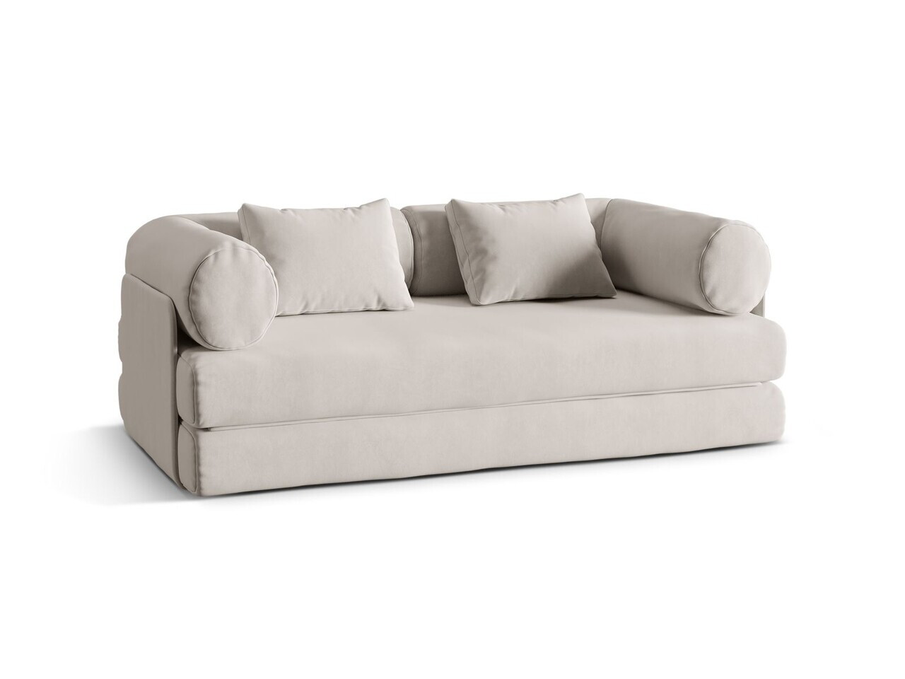 Canapea extensibila 3 locuri, Dreamy, Micadoni Home, 206x95x70 cm, catifea, bej — imaginea 7
