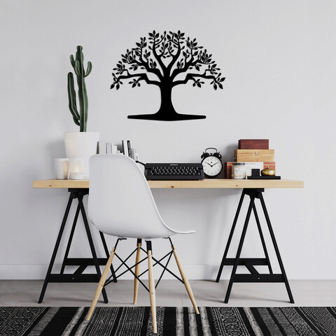 Decoratiune de perete, monumental tree 20, metal, dimensiune: 70 x 55 cm, negru