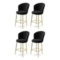 Set scaune  de bar 4 piese, Charlotte, Fora, Metal, Negru