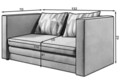 Canapea extensibila 2 locuri, ELTAP, Neva, 132x70x62 cm, lemn/poliester, gri deschis
