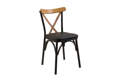 Set masă și scaune extensibile, Vella, Oliver, PAL, Stejar / Negru