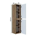 Dulap de baie, Hanah Home, 1755, 35x130x30 cm, MDF-LAM, Pin Atlantic / Alb Mat