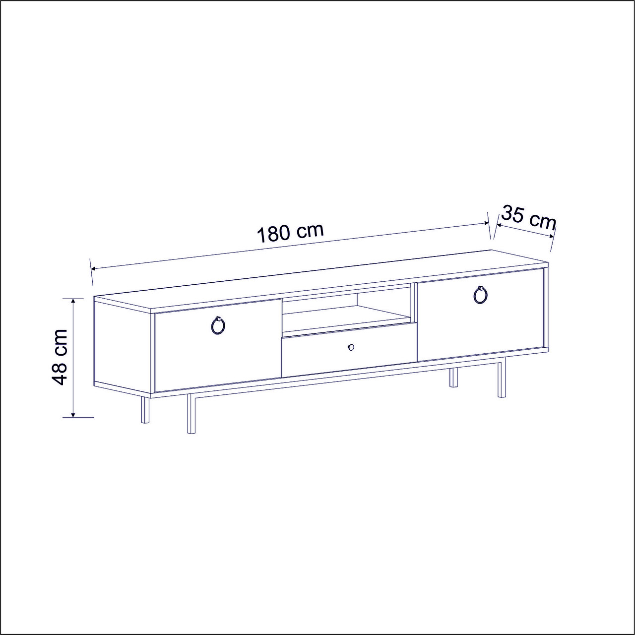 Comoda TV, Inarch, Naturel, Antracit