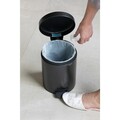 Cos de gunoi cu pedala, Brabantia, NewIcon, 5 L, 27.2x20.5x29.1 cm, otel, gri inchis