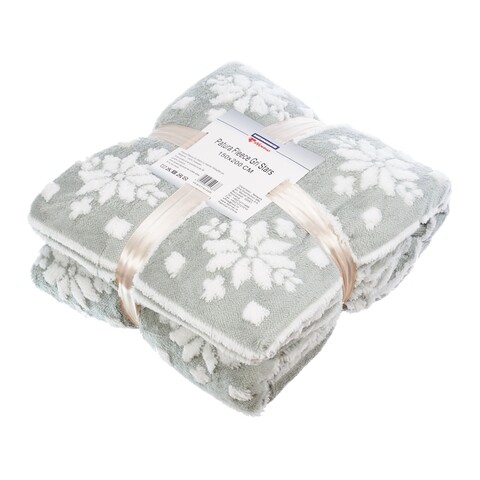 Patura fleece cu blanita flake, heinner home, 150x200 cm, 100% poliester, gri