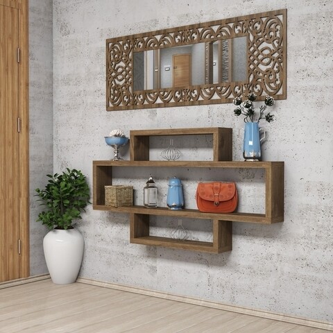 Raft pentru perete Lotto, Puqa Design, 120x14x65 cm, antracit mezoni.ro