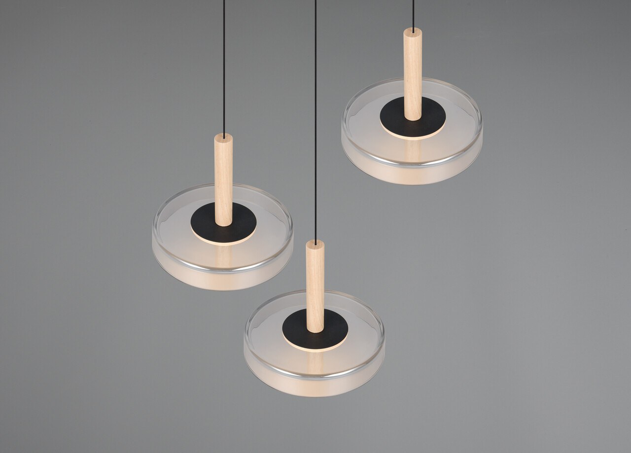 Lustra Celeste, TRIO, 35x200 cm, 7W, 3x SMD LED, metal, negru/gri - 2 | YEO