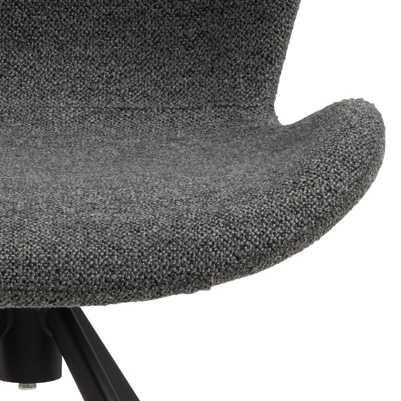 Scaun Batilda -A1, Actona, 46.5x53x81 cm, rotativ, tesatura Boucle/otel, antracit