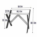 Birou, Hanah Home, X, 90x88x50 cm, Antracit/Alb